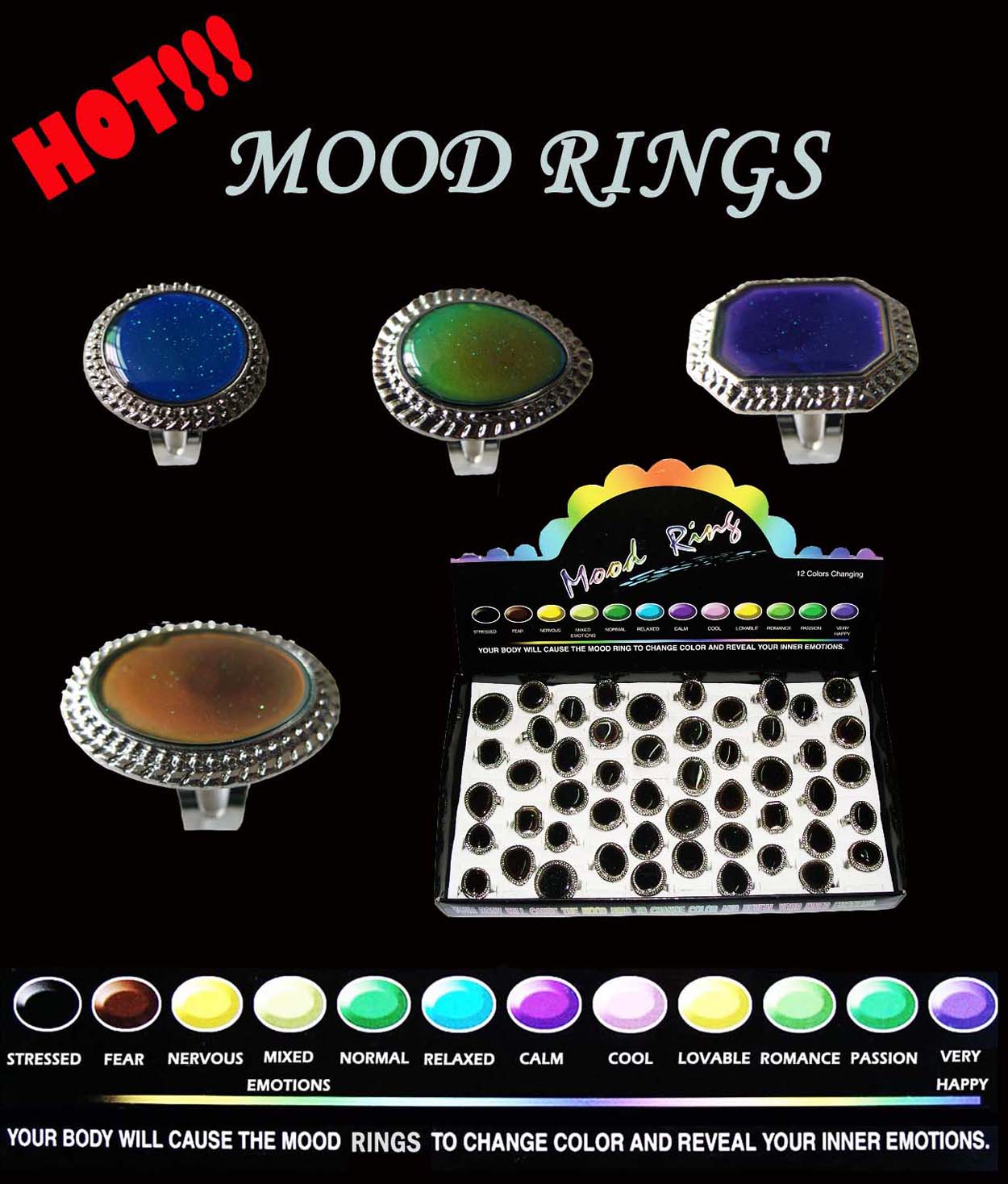Mood Rings (Sold in per package of 50 pcs,assorted designs & sizes)