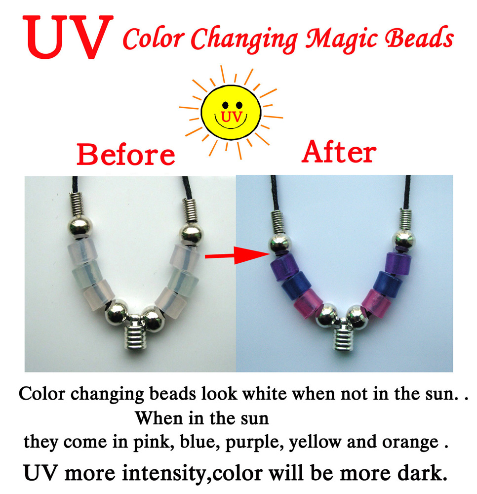Premade Color Changing Magic Beads Necklaces(6MM Caps)