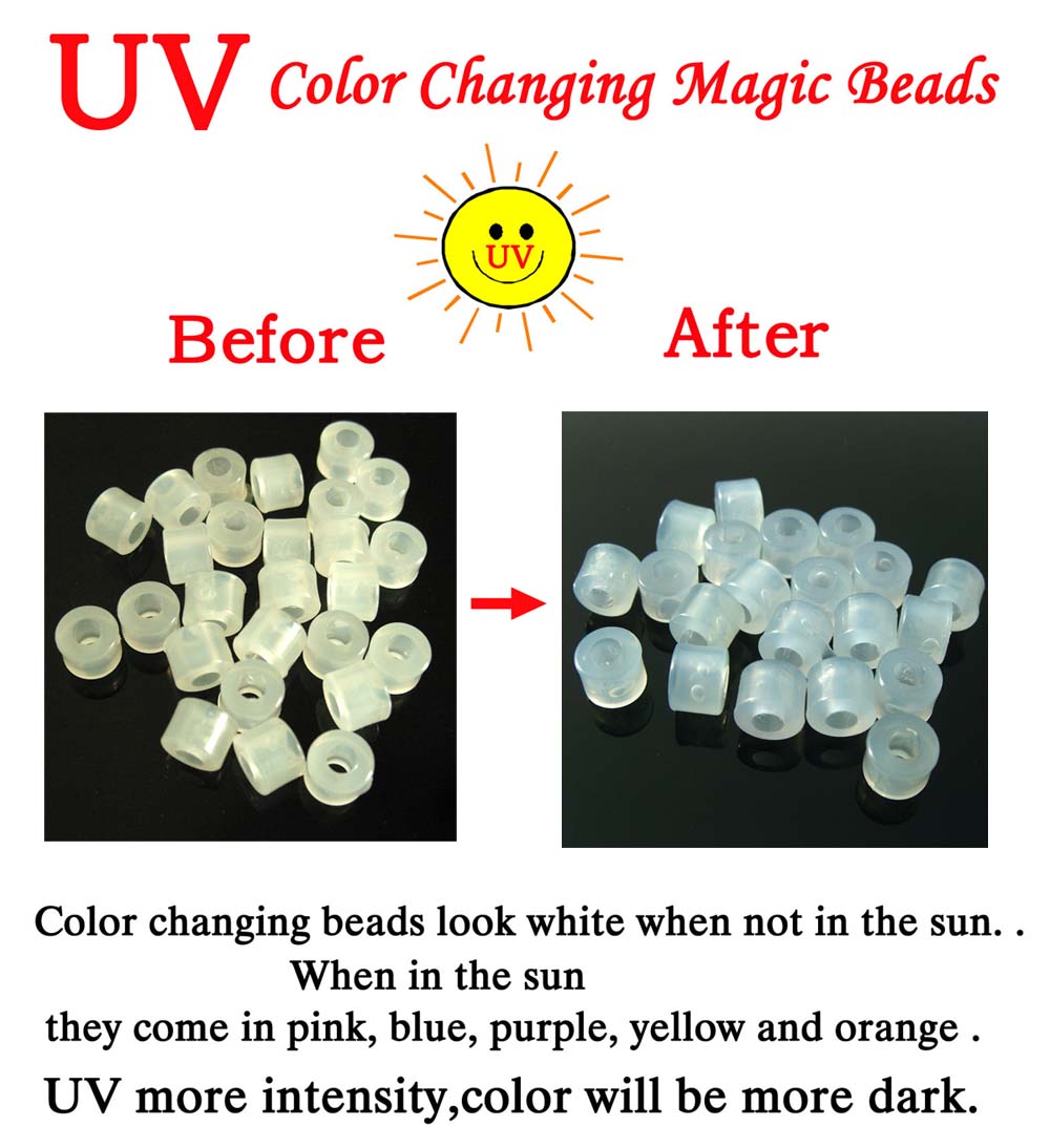 UV Color Changing Magic Beads(Sold in per package of 100 pcs)