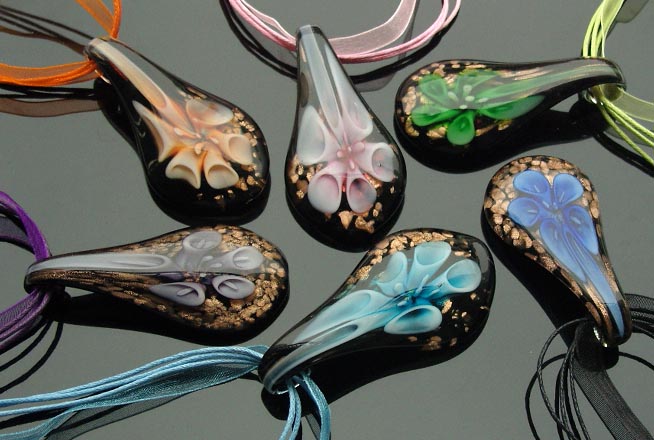 Murano Glass Pendants(Sold in 12 pcs per tray assorted colors)