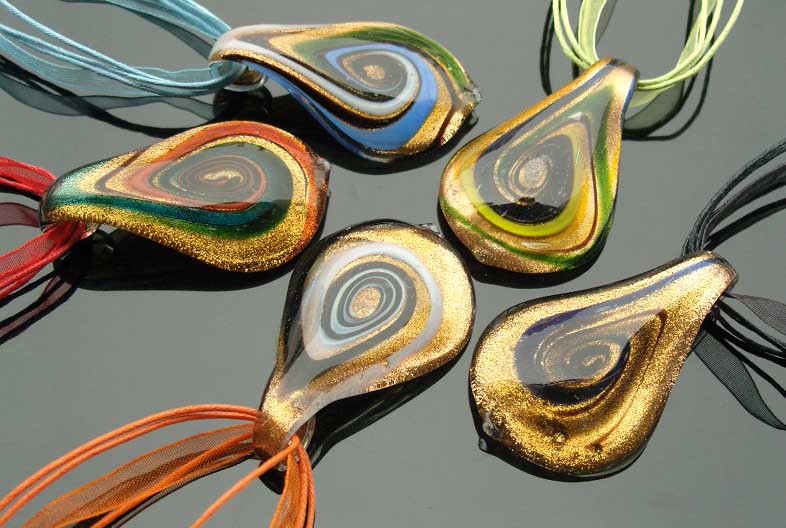 Murano Glass Pendants(Sold in 12 pcs per tray assorted colors)