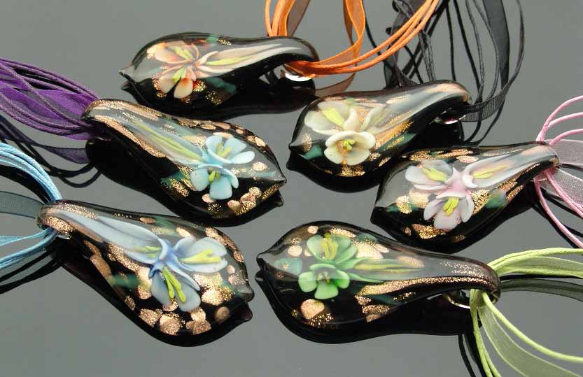 Murano Glass Pendants(Sold in 12 pcs per tray assorted colors)