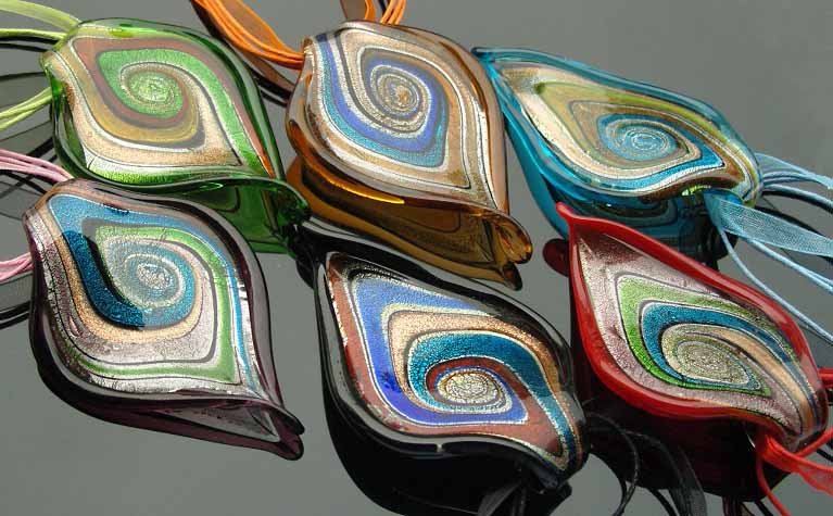 Murano Glass Pendants(Sold in 12 pcs per tray assorted colors)