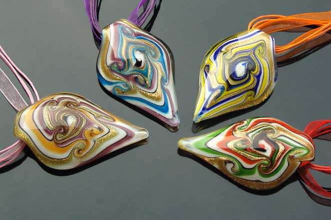 Murano Glass Pendants(Sold in 12 pcs per tray assorted colors)