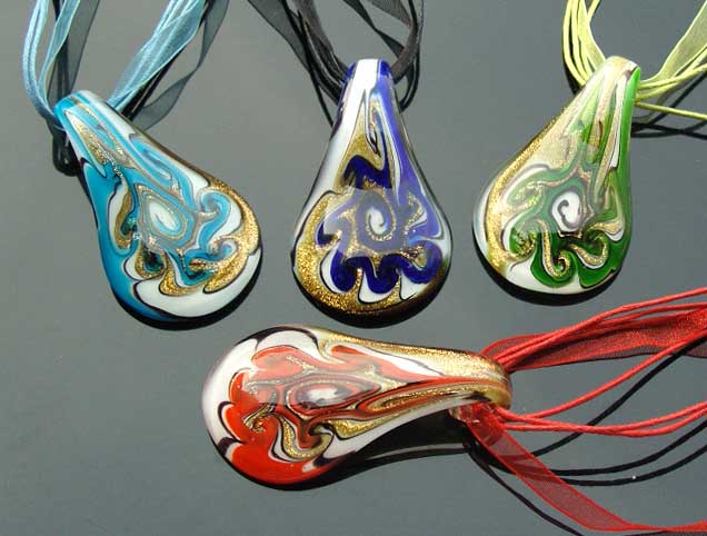 Murano Glass Pendants(Sold in 12 pcs per tray assorted colors)