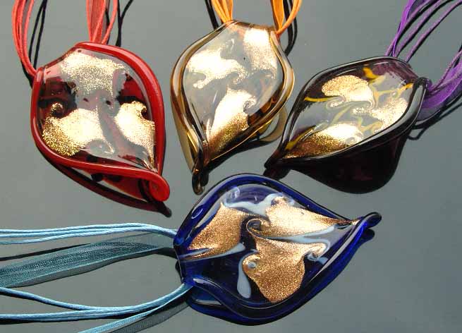 Murano Glass Pendants(Sold in 12 pcs per tray assorted colors)