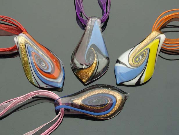 Murano Glass Pendants(Sold in 12 pcs per tray assorted colors)