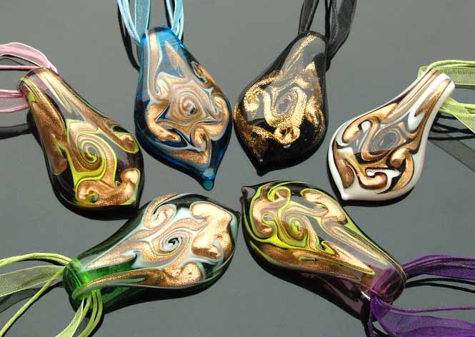 Murano Glass Pendants(Sold in 12 pcs per tray assorted colors)