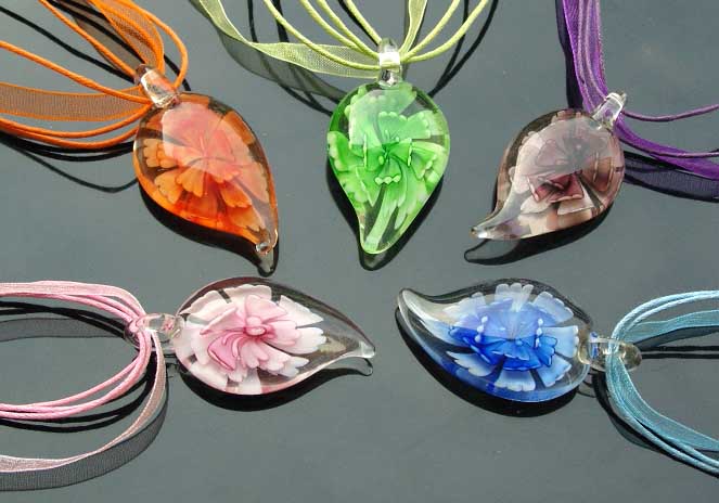 Murano Glass Pendants(Sold in 12 pcs per tray assorted colors)