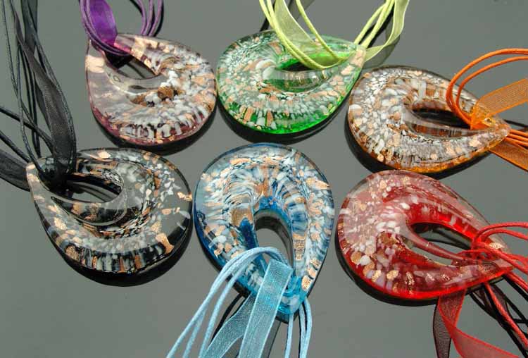 Murano Glass Pendants(Sold in 12 pcs per tray assorted colors)