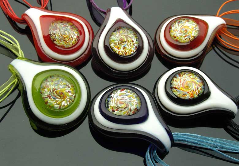 Murano Glass Pendants(Sold in 12 pcs per tray assorted colors)