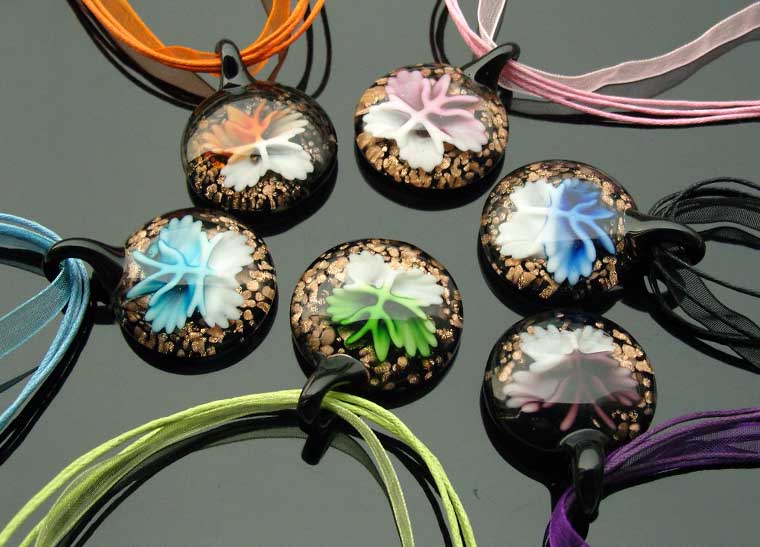 Murano Glass Pendants(Sold in 12 pcs per tray assorted colors)