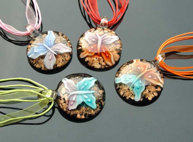 Murano Glass Pendants(Sold in 12 pcs per tray assorted colors)