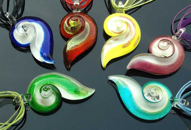 Murano Glass Pendants(Sold in 12 pcs per tray assorted colors)