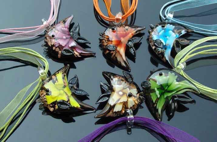 Murano Glass Pendants(Sold in 12 pcs per tray assorted colors)