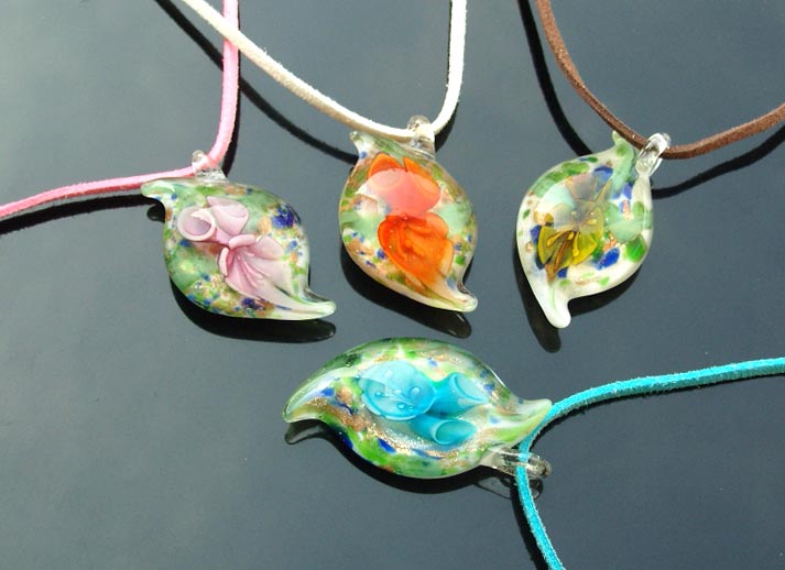 Murano Glass Pendants(Sold in 12 pcs per tray assorted colors)