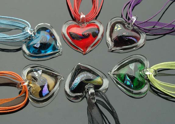 Murano Glass Pendants(Sold in 12 pcs per tray assorted colors)