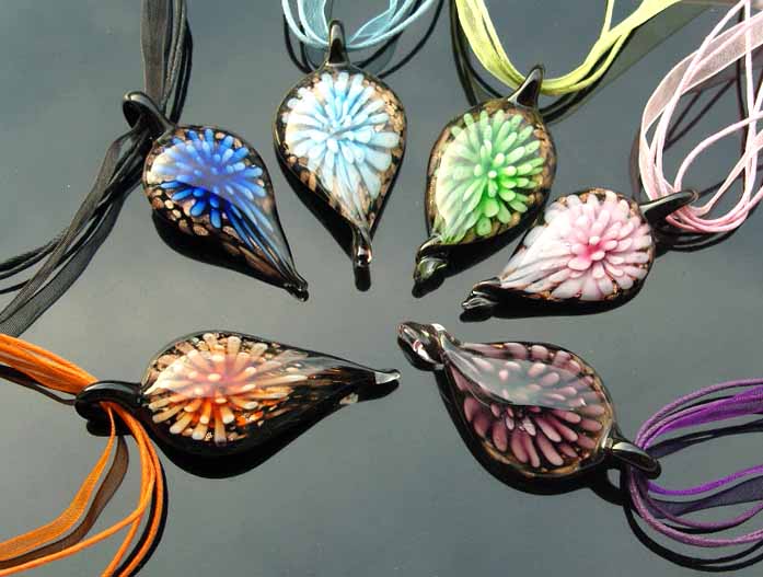 Murano Glass Pendants(Sold in 12 pcs per tray assorted colors)