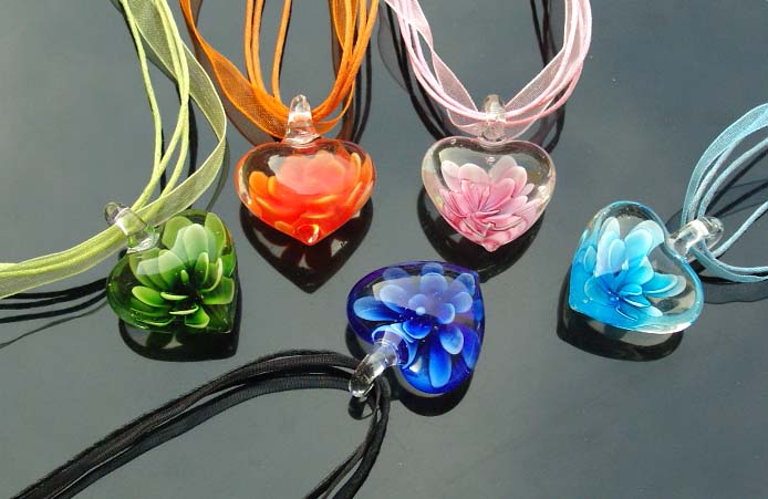 Murano Glass Pendants(Sold in 12 pcs per tray assorted colors)