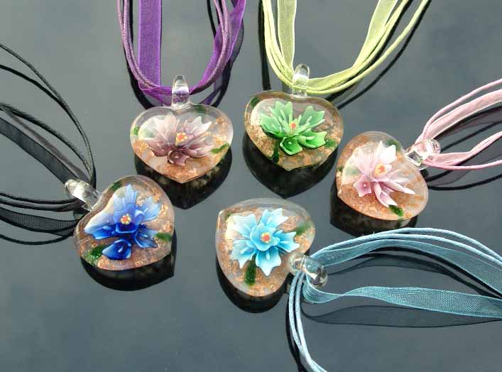 Murano Glass Pendants(Sold in 12 pcs per tray assorted colors)