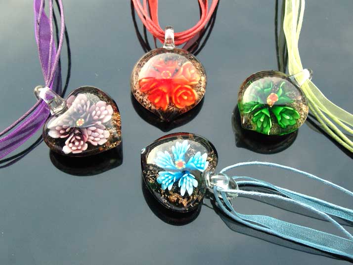 Murano Glass Pendants(Sold in 12 pcs per tray assorted colors)