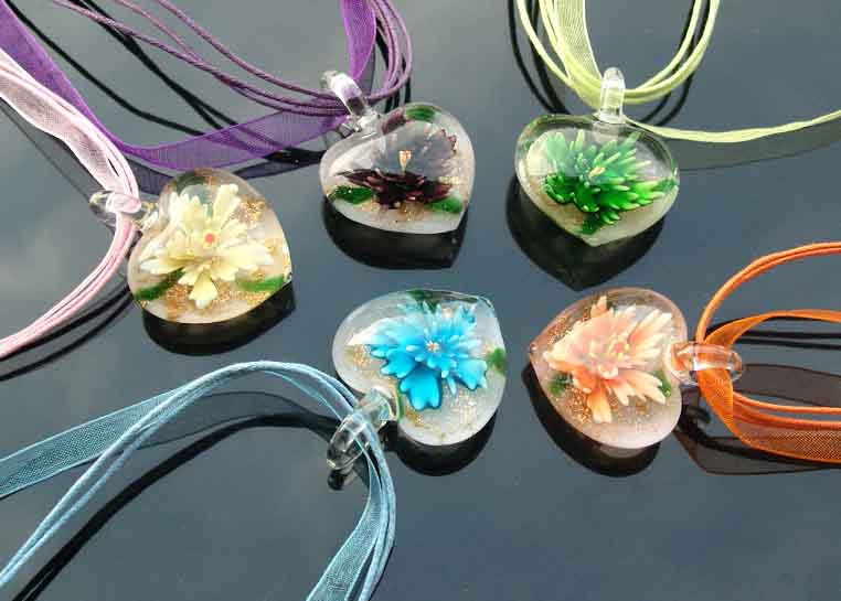 Murano Glass Pendants(Sold in 12 pcs per tray assorted colors)