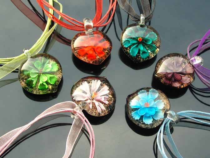 Murano Glass Pendants(Sold in 12 pcs per tray assorted colors)