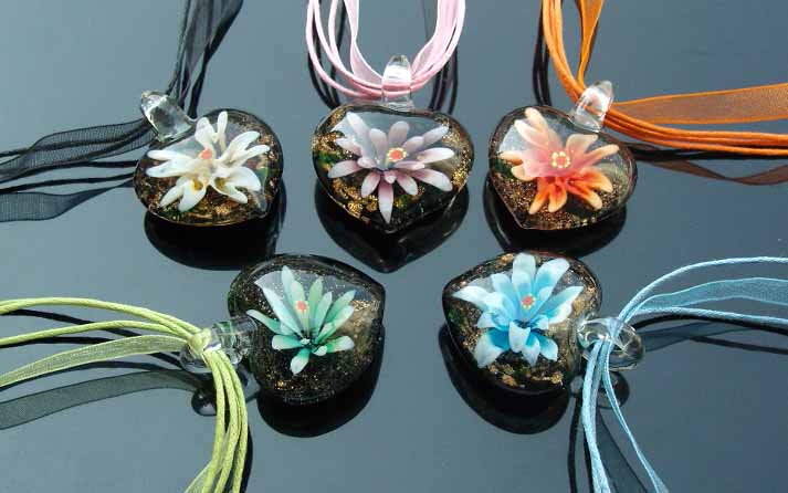 Murano Glass Pendants(Sold in 12 pcs per tray assorted colors)