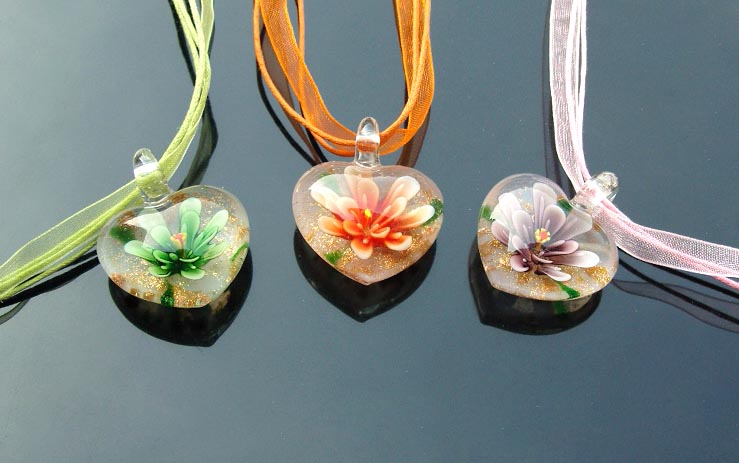 Murano Glass Pendants(Sold in 12 pcs per tray assorted colors)