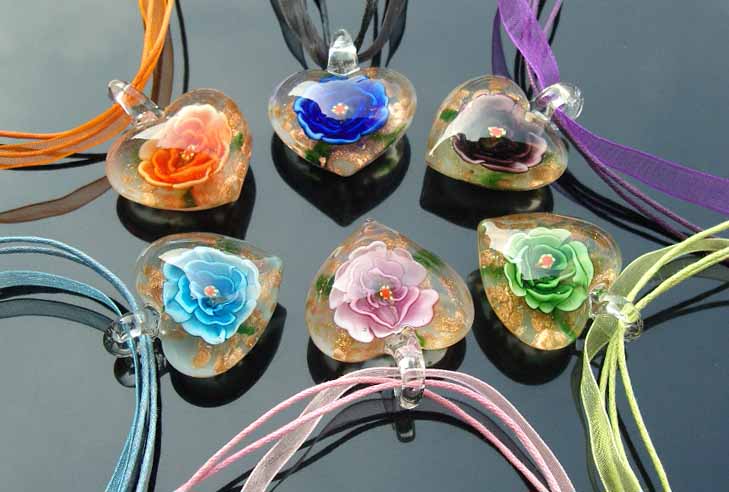 Murano Glass Pendants(Sold in 12 pcs per tray assorted colors)