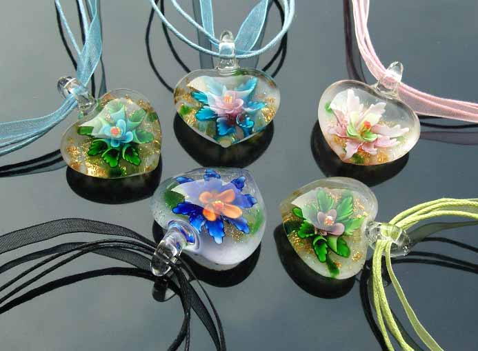 Murano Glass Pendants(Sold in 12 pcs per tray assorted colors)