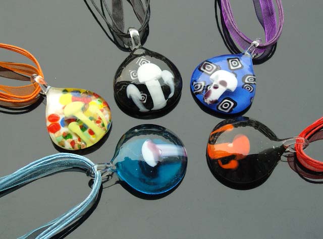 Murano Glass Pendants(Sold in 12 pcs per tray assorted colors)