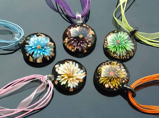 Murano Glass Pendants(Sold in 12 pcs per tray assorted colors)