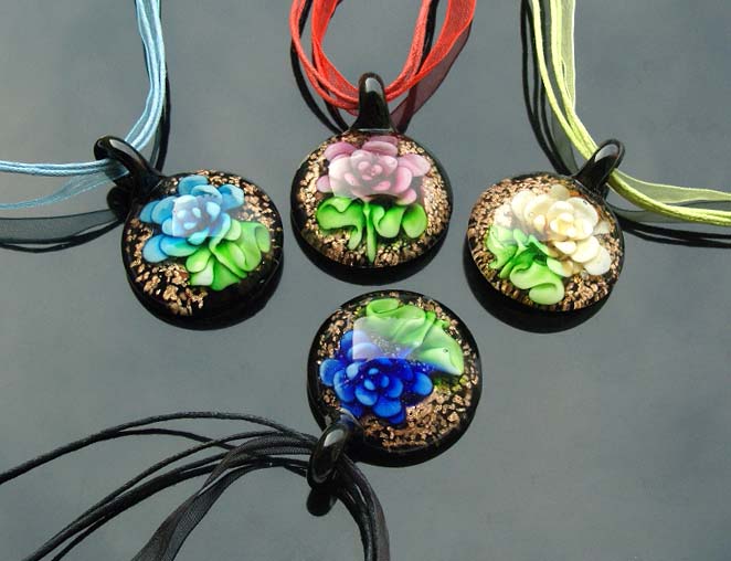 Murano Glass Pendants(Sold in 12 pcs per tray assorted colors)