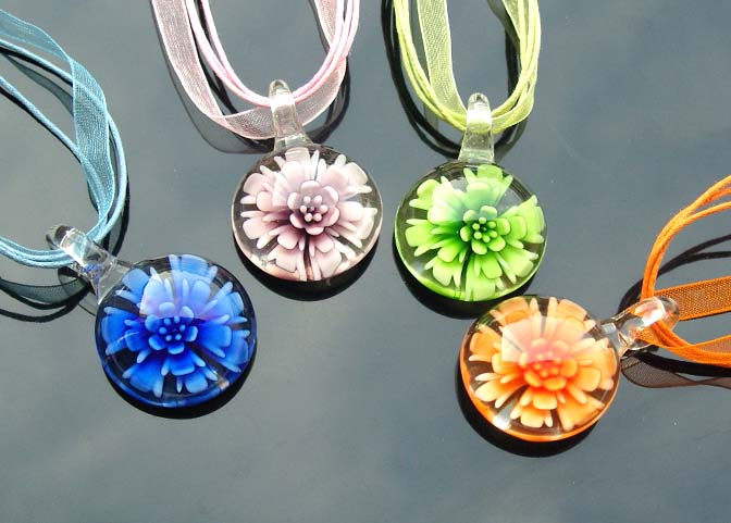 Murano Glass Pendants(Sold in 12 pcs per tray assorted colors)