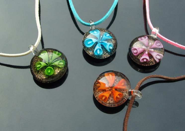 Murano Glass Pendants(Sold in 12 pcs per tray assorted colors)