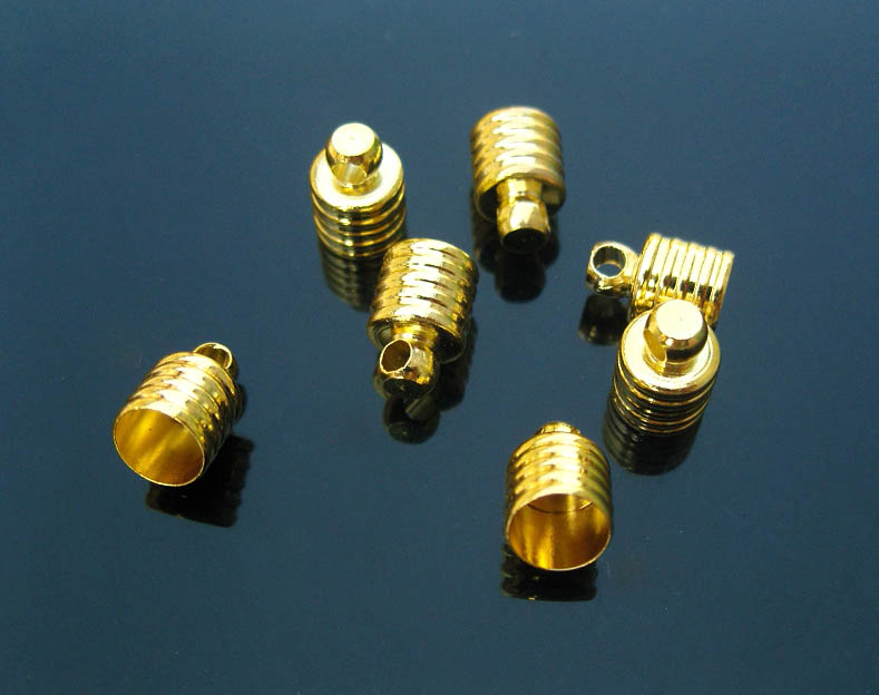 6MM METAL CAPS GOLD-PLATED