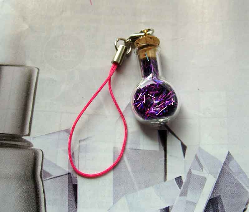 8MM Cognac Bottle With Purple Shining Thread