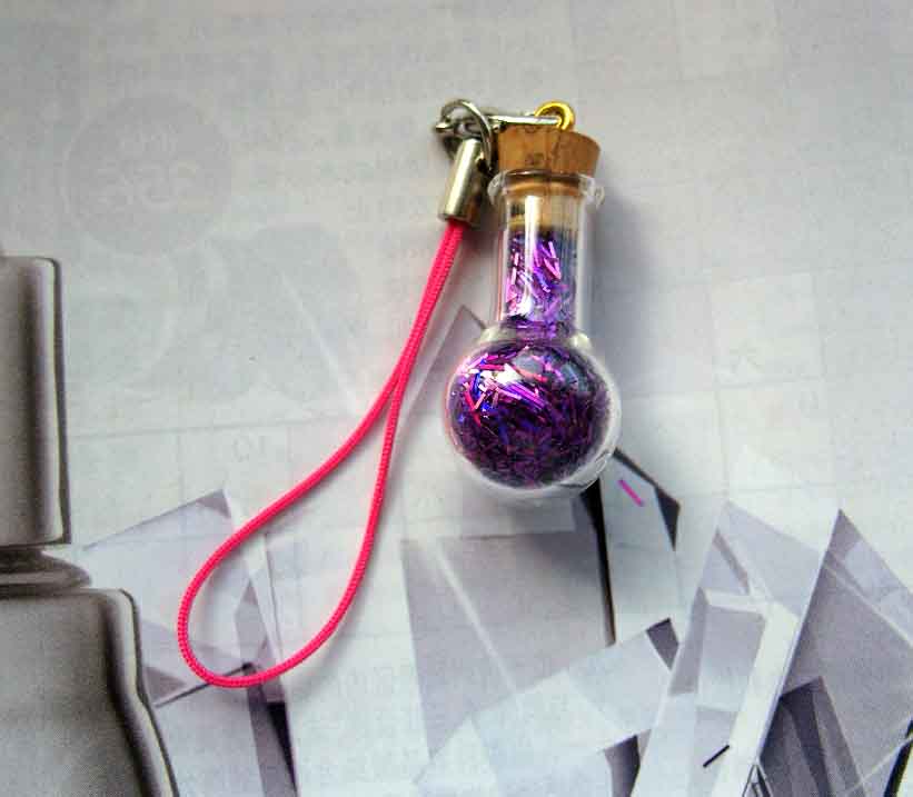 8MM Round Bottom Bulb With Purple Shining Thread