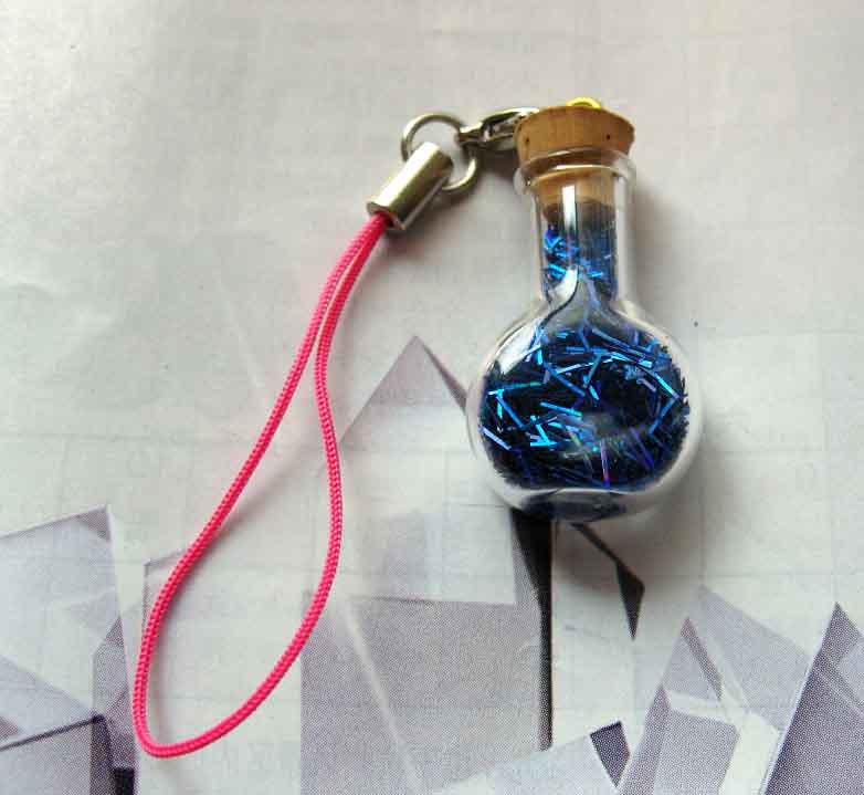 8MM Cognac Bottle With Blue Shining Thread