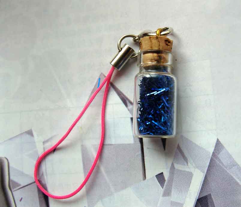 Mini Bottle With Blue Shining Thread