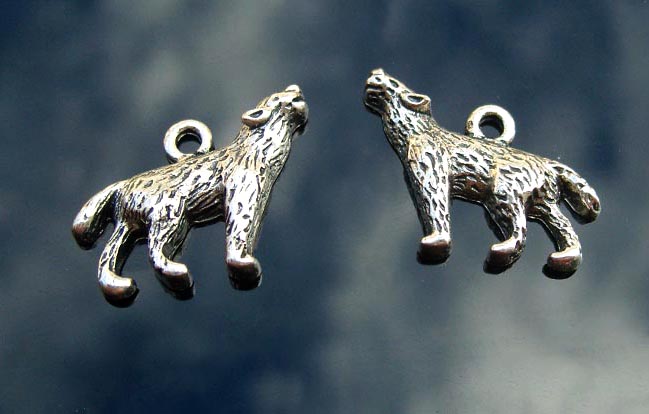 Pewter Pendant(sold in per pairs, Wolf)