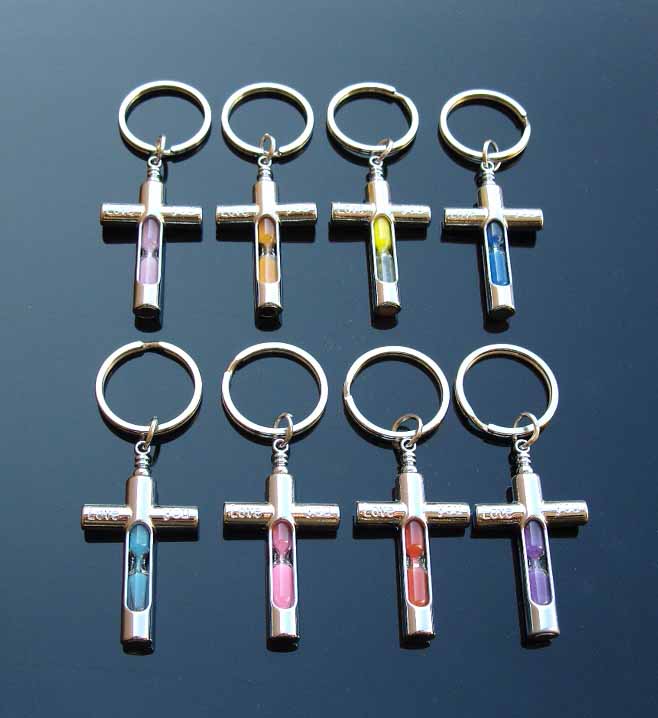 Sandglass Keychain(Assorted Sand Colors)