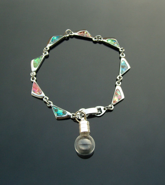 Paua Shell Bracelet With 5MM glass Vials 