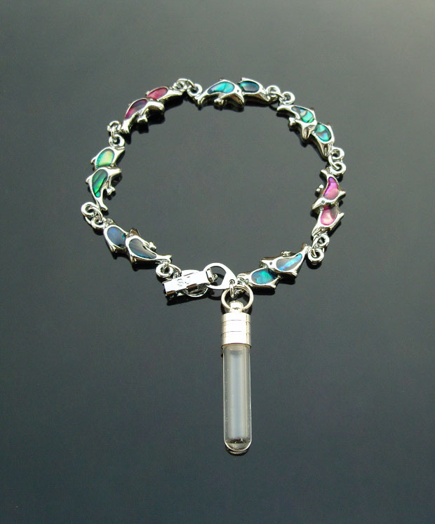 Paua Shell Bracelet With 5MM glass Vials 