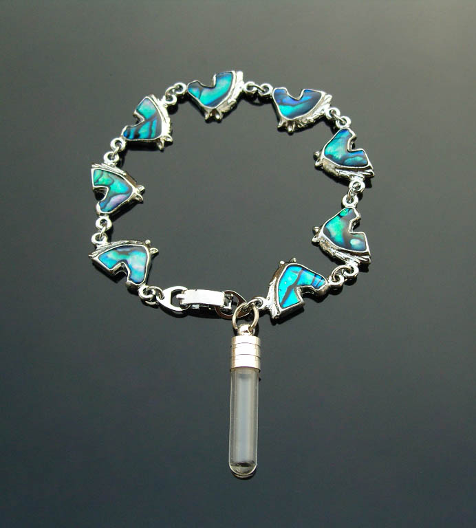 Paua Shell Bracelet With 5MM glass Vials 