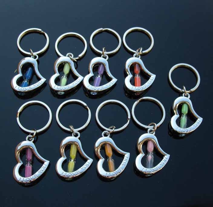 Sandglass Keychains(Assorted Sand Colors)