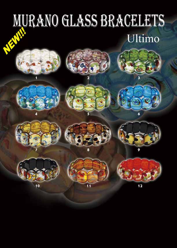 Murano Glass Bracelets(Sold in per package of 12 pcs, assorted colors)