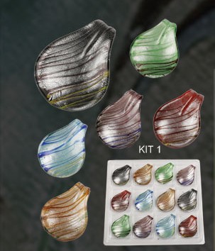 Murano Turtle Shell (Sold in 12 pcs per package, assorted colors)