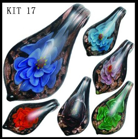 Murano Drop With Flower (Sold in 12 pcs per package, assorted colors)